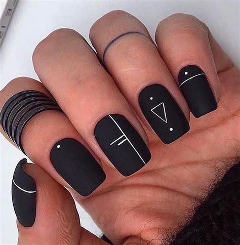 black matte nail polish designs.